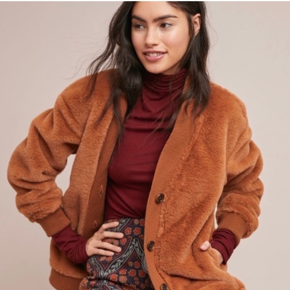 Bagatelle brown button up jacket.very soft and cozy.
